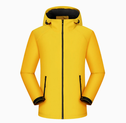 Winter Hooded Outdoor Jacket with Fleece Lining – Windproof Hiking Coat