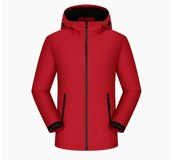 Winter Hooded Outdoor Jacket with Fleece Lining – Windproof Hiking Coat