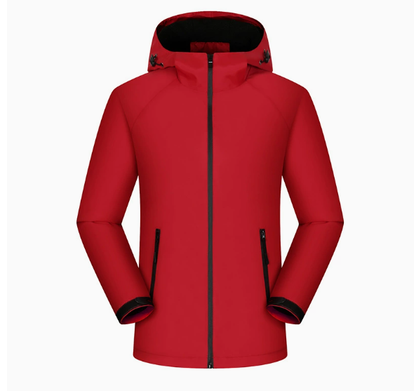 Winter Hooded Outdoor Jacket with Fleece Lining – Windproof Hiking Coat