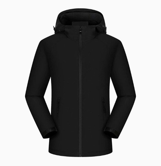 Winter Hooded Outdoor Jacket with Fleece Lining – Windproof Hiking Coat