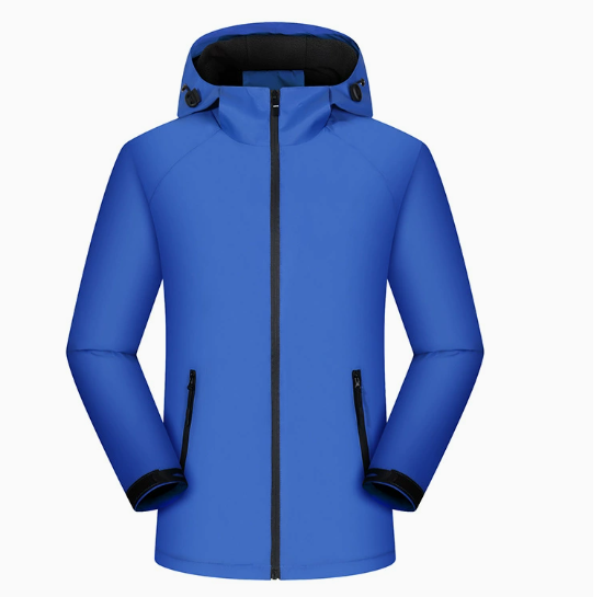 Winter Hooded Outdoor Jacket with Fleece Lining – Windproof Hiking Coat