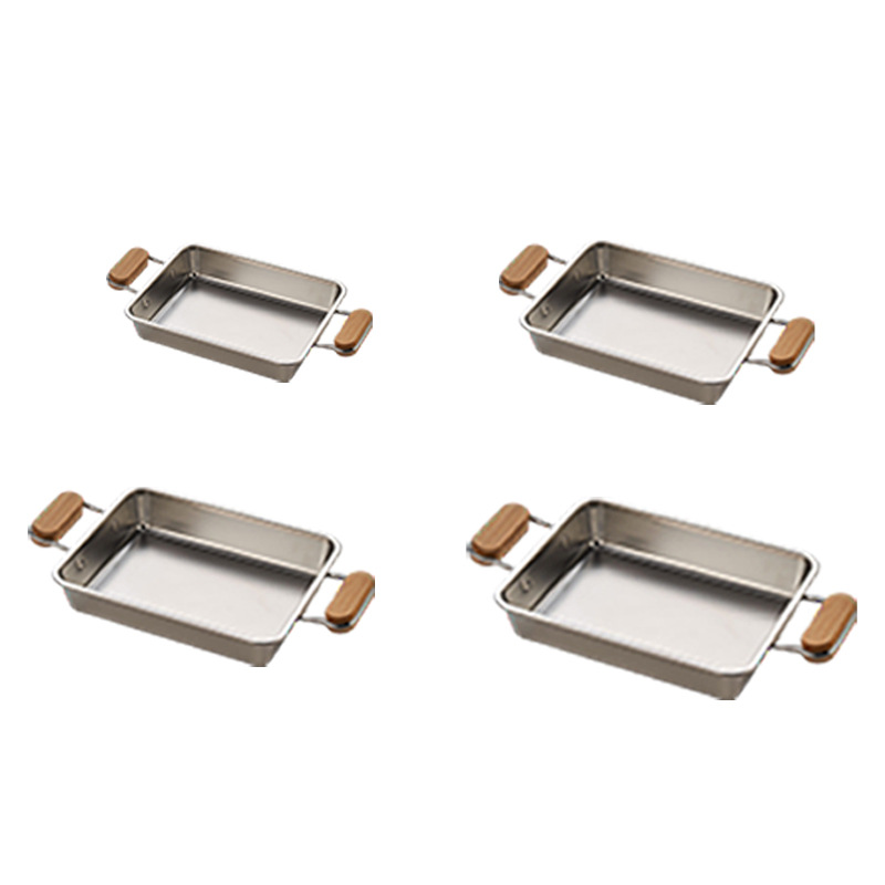 304 Stainless Steel Rectangular BBQ Grill Plate – Fish & Meat Grilling Pan