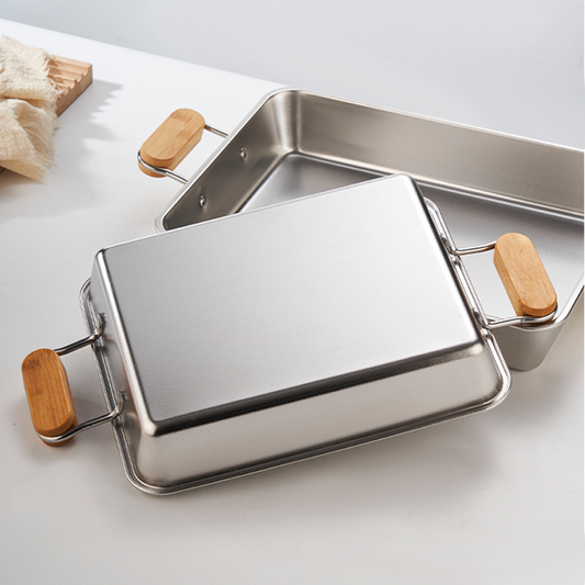 304 Stainless Steel Rectangular BBQ Grill Plate – Fish & Meat Grilling Pan
