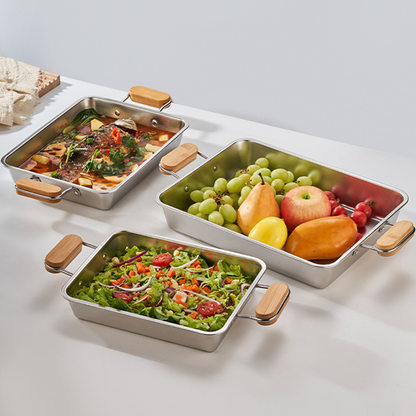 304 Stainless Steel Rectangular BBQ Grill Plate – Fish & Meat Grilling Pan