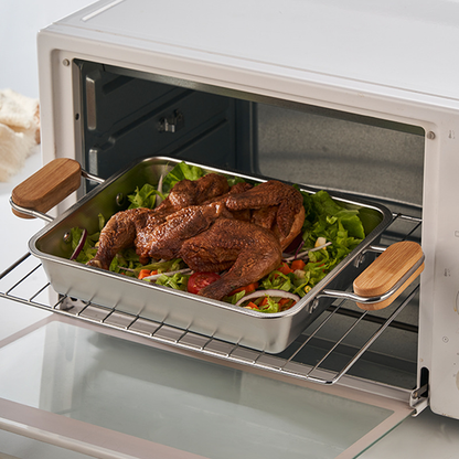304 Stainless Steel Rectangular BBQ Grill Plate – Fish & Meat Grilling Pan