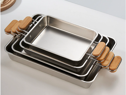 304 Stainless Steel Rectangular BBQ Grill Plate – Fish & Meat Grilling Pan