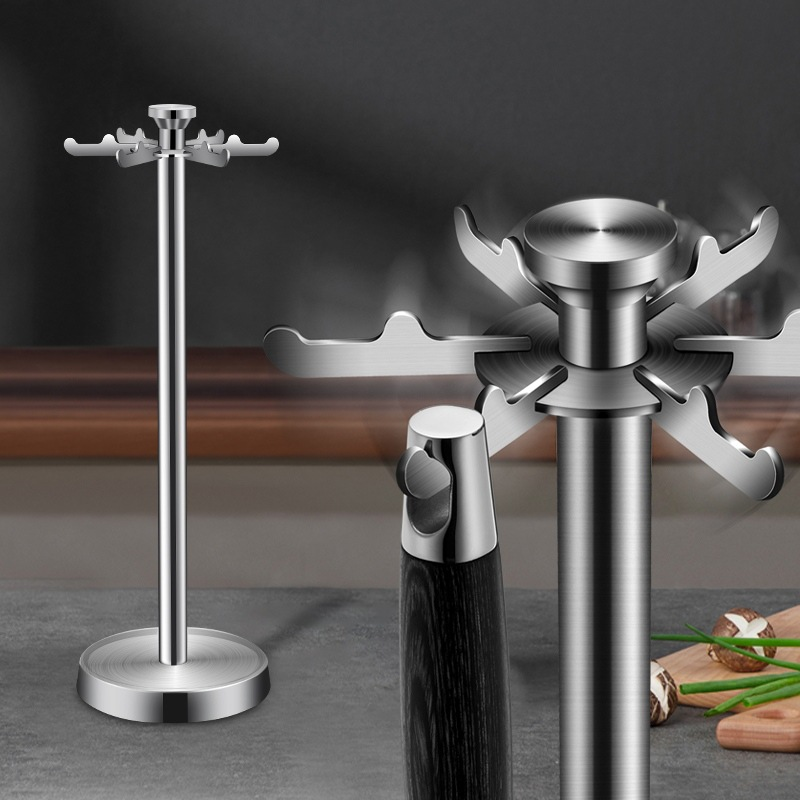 304 Stainless Steel Rotating Kitchen Organizer – 360° Storage Rack