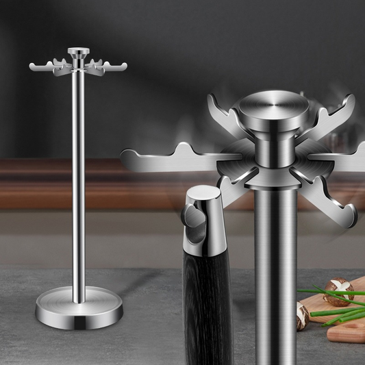 304 Stainless Steel Rotating Kitchen Organizer – 360° Storage Rack