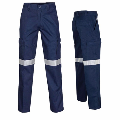 Reflective Stripe Cotton Workwear Shirt & Pants Set