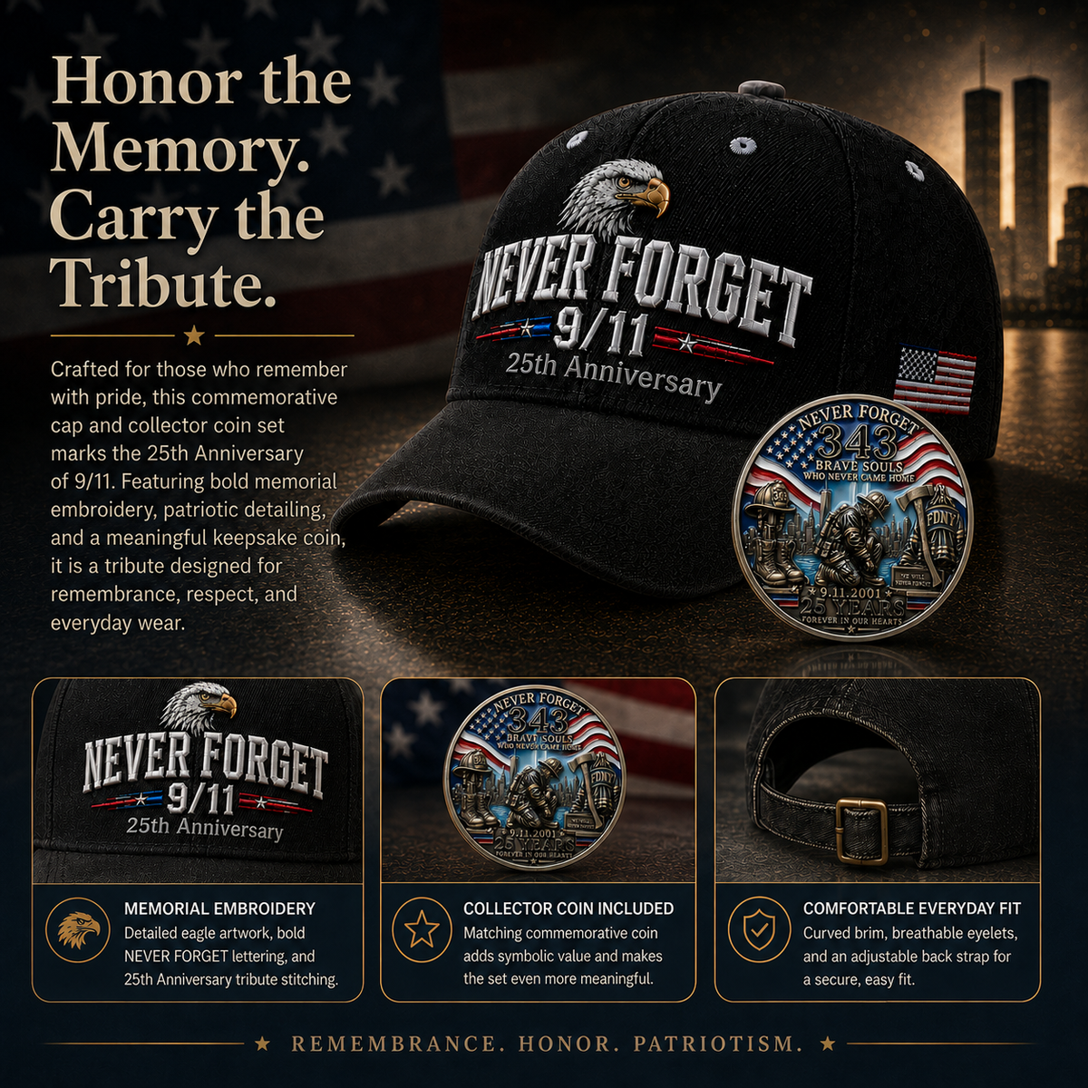 Never Forget 2001–2026 Honor Cap