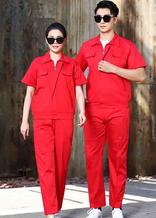 Men’s Summer Short Sleeve Workwear Set – Breathable Two-Piece Utility Uniform