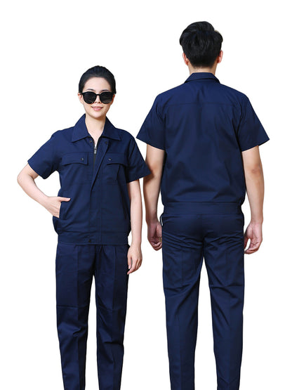 Men’s Summer Short Sleeve Workwear Set – Breathable Two-Piece Utility Uniform