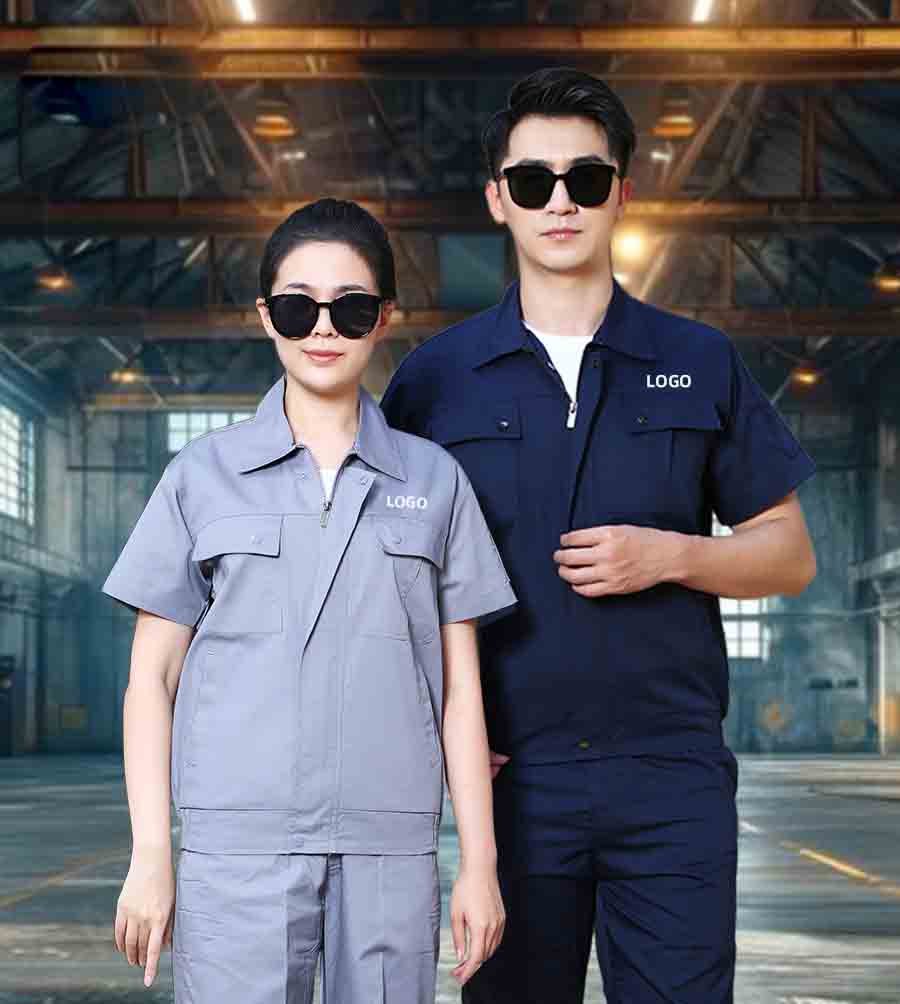 Men’s Summer Short Sleeve Workwear Set – Breathable Two-Piece Utility Uniform