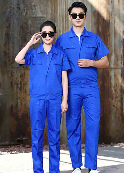 Men’s Summer Short Sleeve Workwear Set – Breathable Two-Piece Utility Uniform